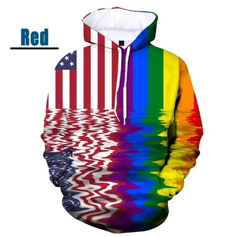 thumbnail image 1 of Sudadera con capucha con estampado 3D de arcoíris para hombre, estilo casual, colorido, con estampado de amor, estilo hip hop, 1 of 4