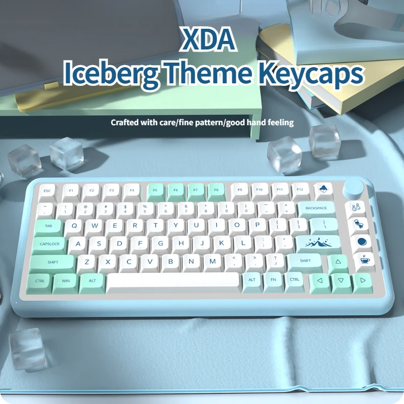 

MiFuny Iceberg Theme 139 Keys Keycaps Set Cute Multilingual Key XDA Profile Gaming Key Caps for Mechanical Keyboard Accessories