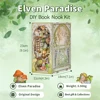 CUTEBEE Book Nook Kit Miniature DIY Dollhouse Touch Light With Furniture Model DIY Gifts( Elven Paradise） 2