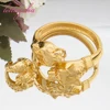 Gold Plated Leopard Bangles For Banquet Party Fashion Adjustable Ring 2pcs Jewelry Sets For Women Dubai Jewelry Accessories 5