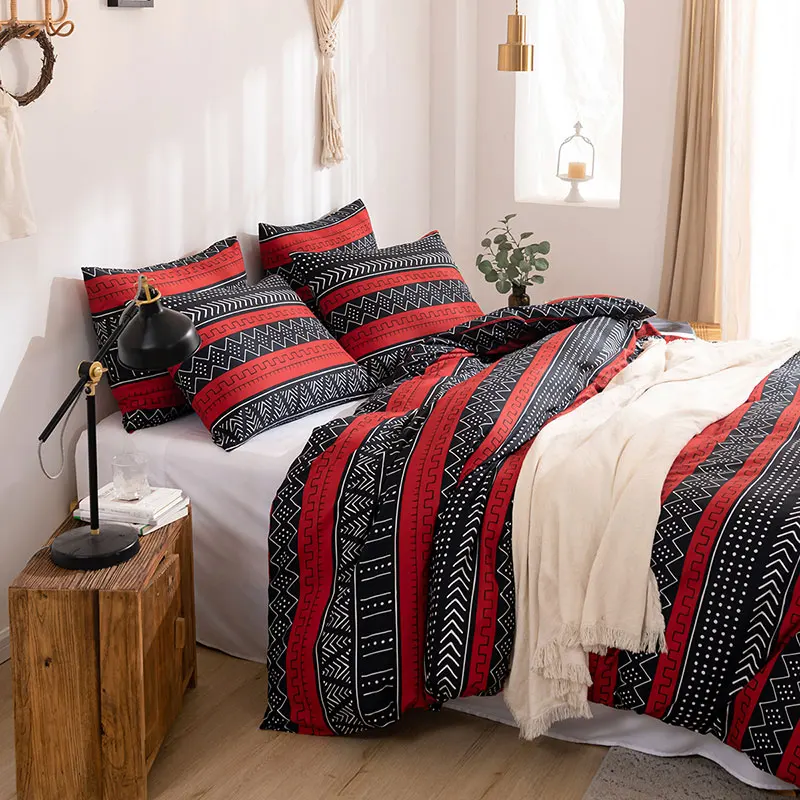 

Bohemia Style Bedding Set,Duvet Cover200x240,Nordic Bed Cover150,Twin Full Queen King Size,1 Duvet Cover,2 Pillowcase