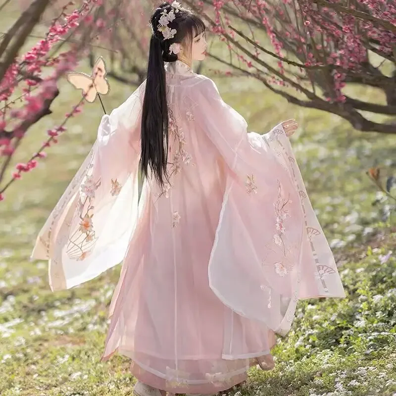 

Женское винтажное платье Hanfu, розовое традиционное китайское платье Hanfu для Хэллоуина, карнавала, косплея, лето 2023, платье Hanfu, цвет XL