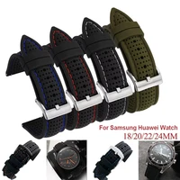 Bracelet de sport en silicone étanche et durable pour hommes, compatible avec les montres Samsung Huawei Watch GT2 46mm et Amazfit GTR 20mm 22mm 24mm 1