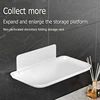 Folding Wall Mounted Shelf Saving Space Foldable Storage Rack Punch-Free Phone Holder Wifi Router Storage Tray BathroomOrganizer 2