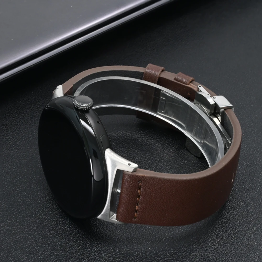 Classic Leather Smartwatch Strap, 45mm/41mm, for Google Pixel Watch Series