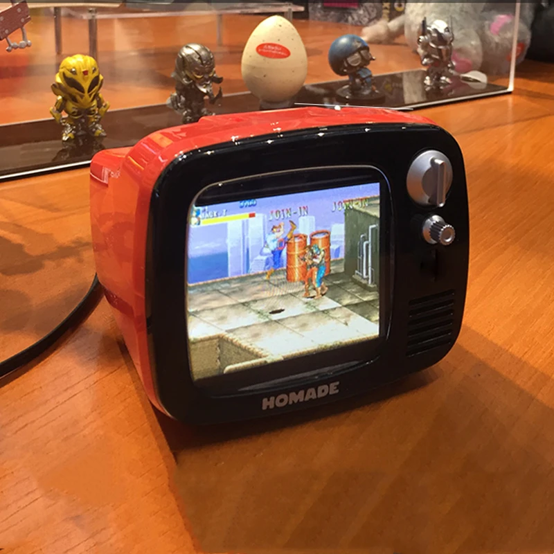 Retro konsola do gier z trzema zdjęciami, mini przenośny telewizor 3.5 cala