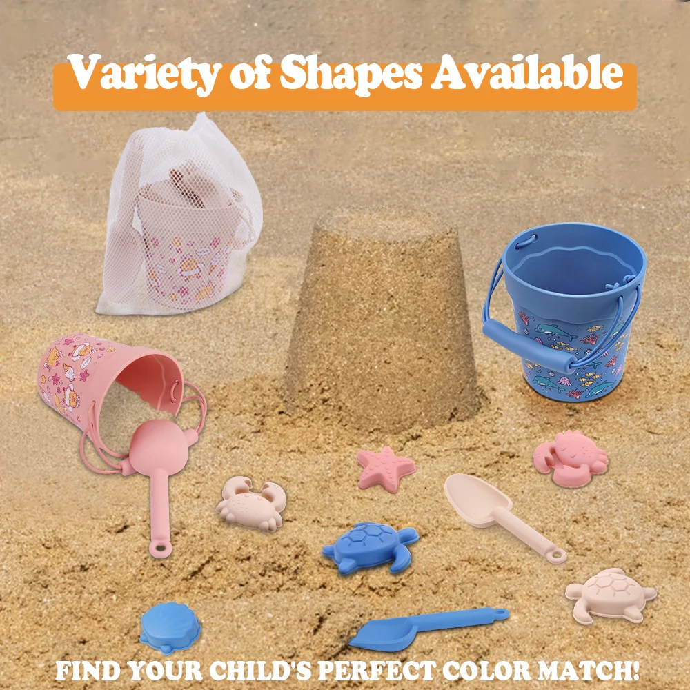 6PCS Summer Cartoon Beach Set Toys Children Digging Sand Plastic Bucket Watering Bottle Shovel Children Beach Water Play Toys 5
