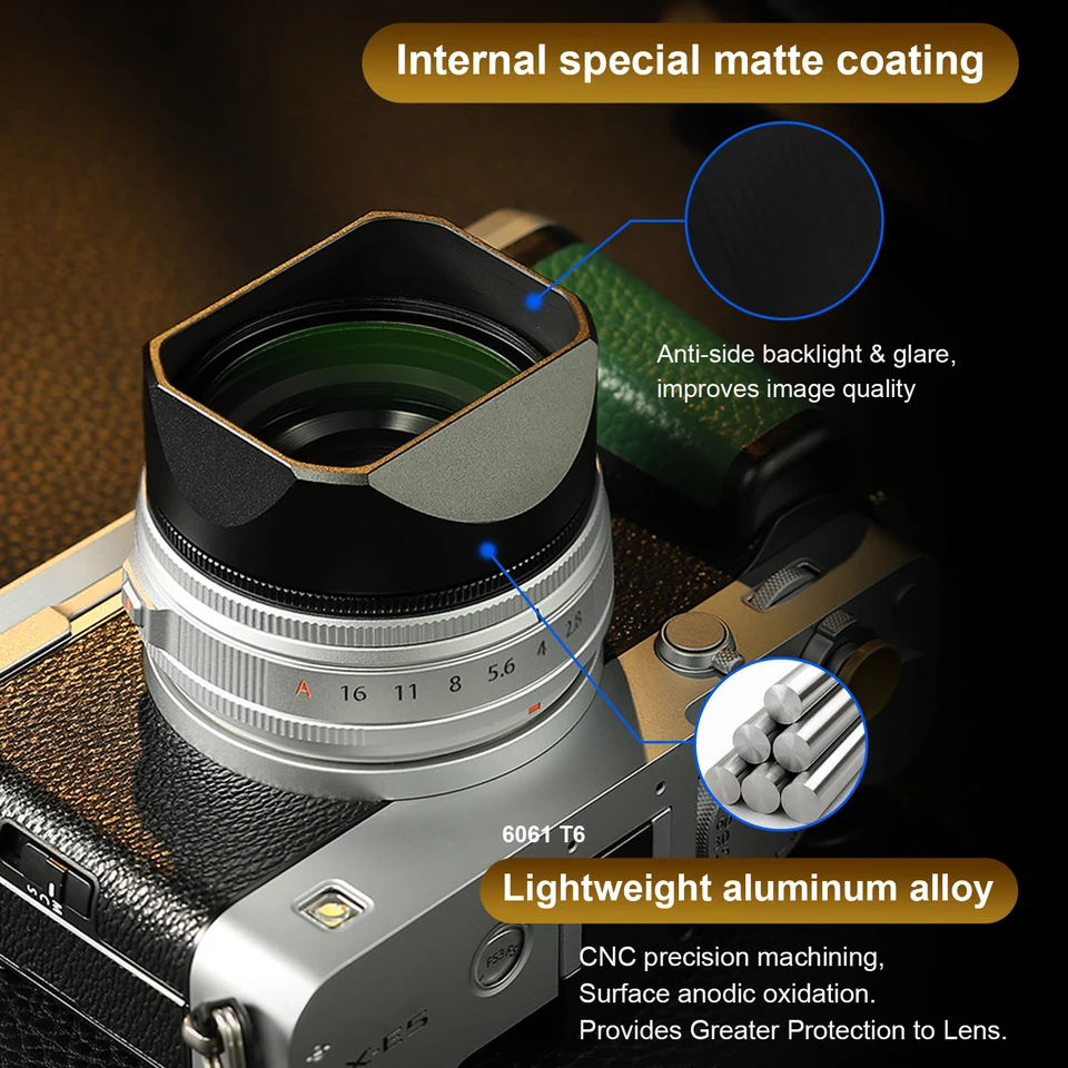 富士フイルム X-E5 & XF 23mm f2.8 セット用 Haoge メタルスクエア