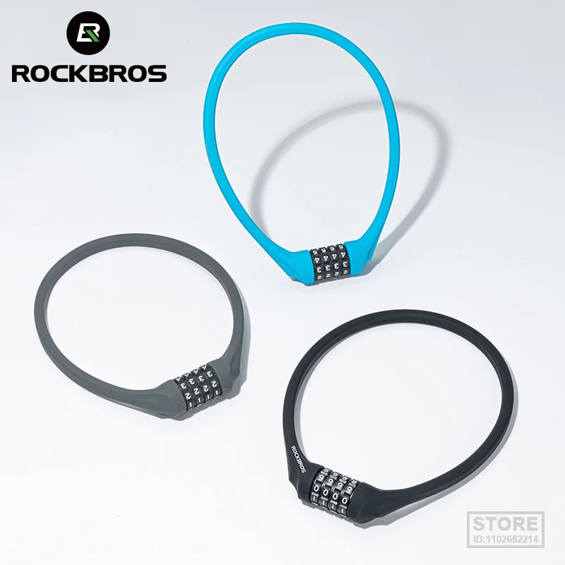 

ROCKBROS велосипедный замок, велосипедный силиконовый Противоугонный ультралегкий гибкий мягкий пароль, аксессуары для мотоциклов