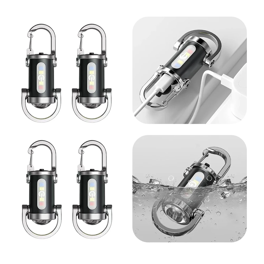 COB LED Keychain Flashlight Multifunctional Portable Keychain Torch Ultralight Camping Flashlight for Outdoor Emergency