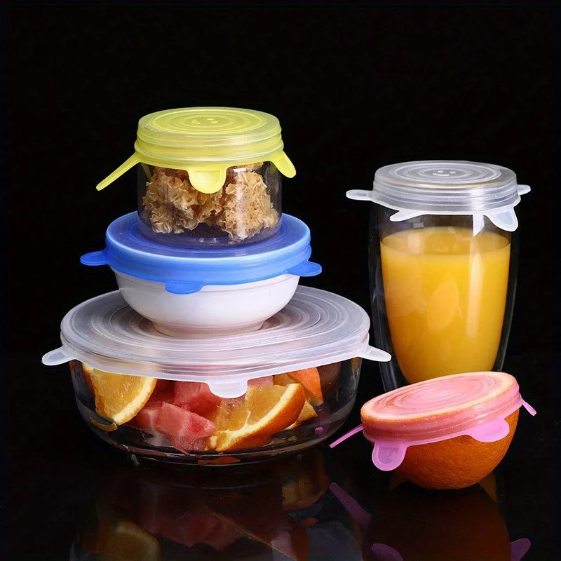 Silicone Elastic Cover Reusable Food Cover for Bowls Pans and Pots Microwave and Refrigerator Safe silicone food cover