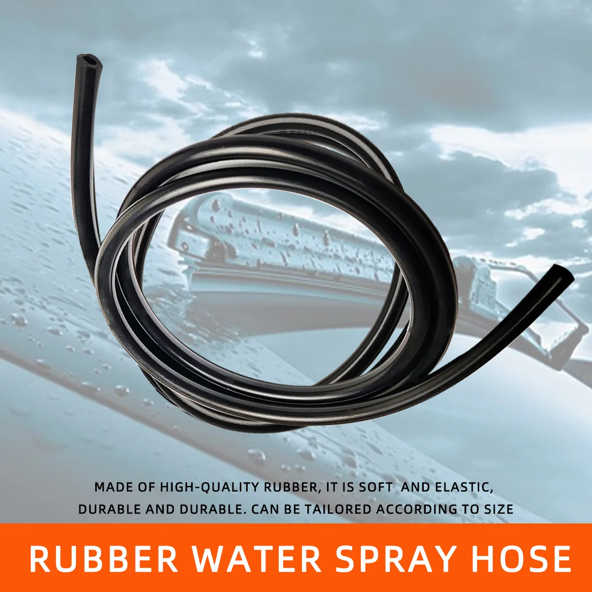 1/2/3/4m car spray nozzle connection pipe rubber spray pipe windshield washer black spray component set 2