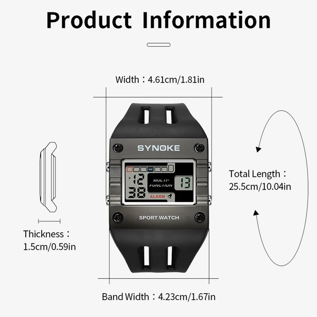 SYNOKE Mens Digital Sports Watch, Big Numbers, Large Display Face Big Digits, Easy to Read, Waterproof, Running Military Watch 3