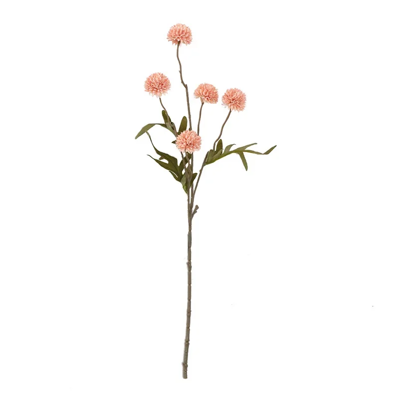 Artificial Flowers 4pcs Artificial Flowers Dandelions Ornament Decorative Dandelion Bouquet Faux Dandelion Flowers Grace Plastic Bride Puff Ball