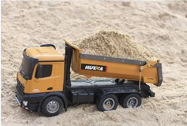 Multifunction 2.4GHz 10 channel Remote Control Truck Dump self-discharging metal Auto Demonstration LED Light RC car Toy gift 3