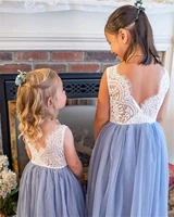 Robe d'été en dentelle pour petites filles, tenue princesse de fête, vêtements d'anniversaire, de mariage, pour enfants de 2 4 6 8 10 12 14 4