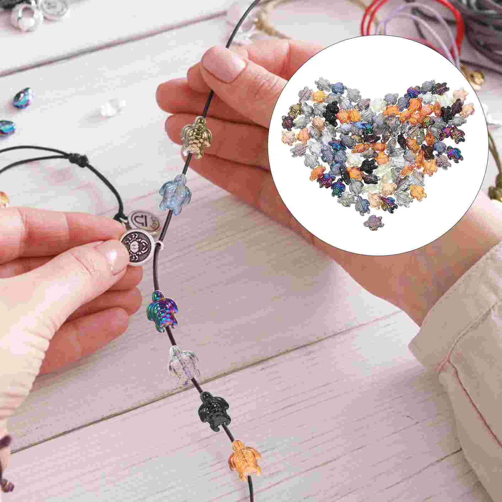 

120pcs Glass Spacer Beads Bracelet Making Turtle Beads Diy Beaded Jewelry Making Supplies