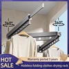 Hole-Free Folding Clothes Drying Rack Invisible Telescopic Wall-Mounted Drying Artifact Balcony Telescopic Clothes Drying Rod 1