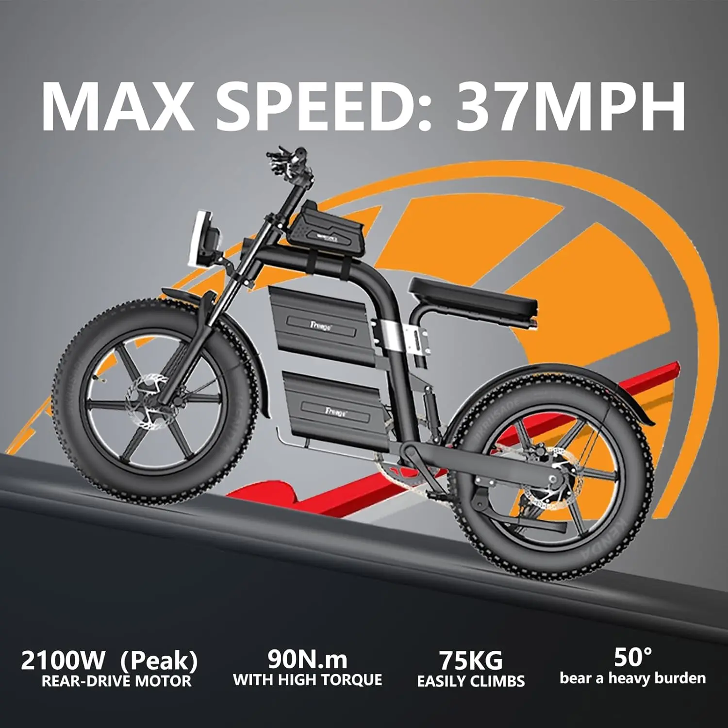 Freego E20 Electric Motorcycle 2100W 60V Dual Battery Off Road Mountain Bicycle Adjustable Seat Height Dual Suspension 7-Speed