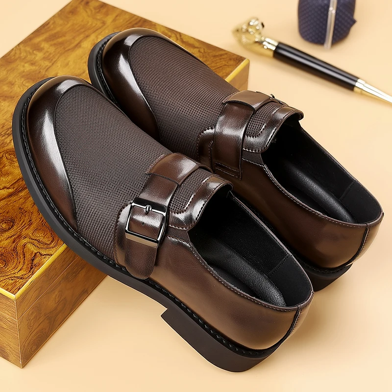 2025 Hot Selling British Style Mens Casual Shoes High-end Comfortable Fashionable Leather Shoes Simple and Versatile Work Shoes 1