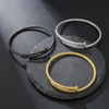 Clssic Stainless Steel Nail Bangle Bracelet for Men Women Punk Style Metal Geometric Rivet Charms Bangle Wrist Jewelry 3