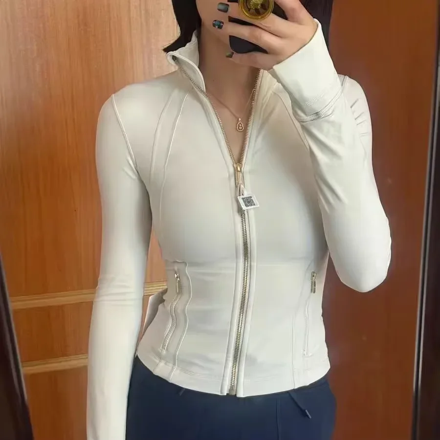 Lemon Women Spring/Summer Lightweight Breathable High Elastic Tight Fit Suitable for Outdoor Fitness Stand Neck Defines Jacket 2