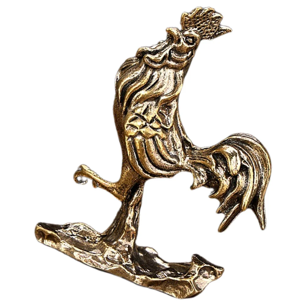 

Brass Chicken Ornaments Retro Decor Meditating Statue Miniature Adornment Outdoor Office