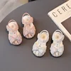 0-3 Years Baby Girl Sandals Rhinestone Princess Shoes Newborn Infant Sandals Summer First Walkers Toddler Sandals Pink, White 3