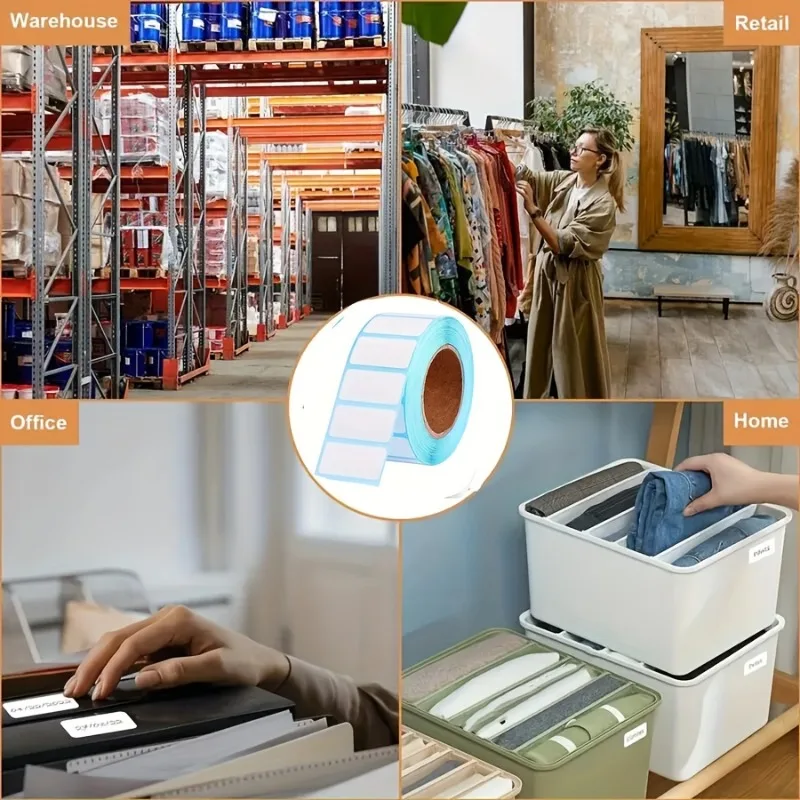 Label Stickers 1roll/1000sheets Universal Blank Self-adhesive Handwritten Name Stickers for Containers Storage Boxes