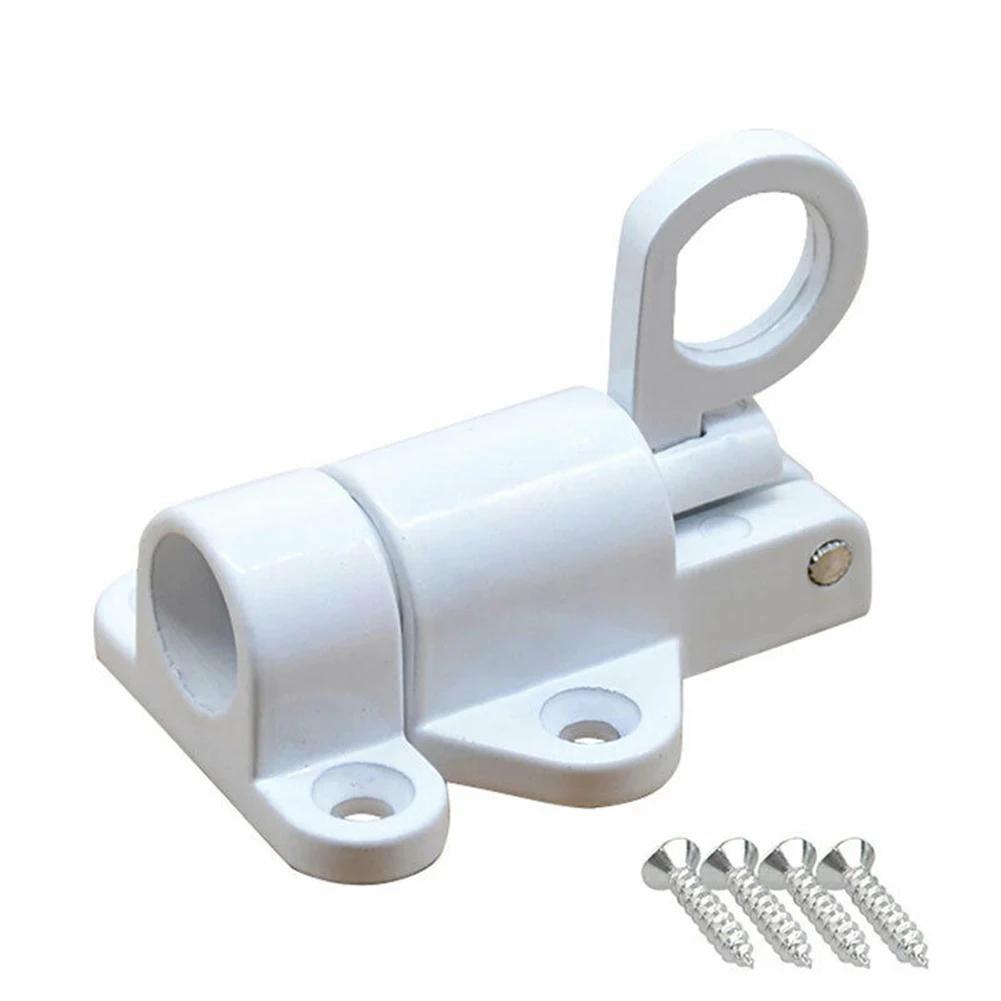 Aluminum Alloy Automatic Spring Latch Black/Gray/white Solid Aluminum Door And Window Latch Lock Furniture Hardware Accessories Door Latch