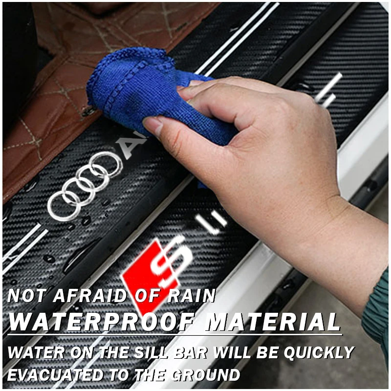 Carbon Fiber Car Door Sill Protector Sticker - Anti-Scratch Decal Accessory