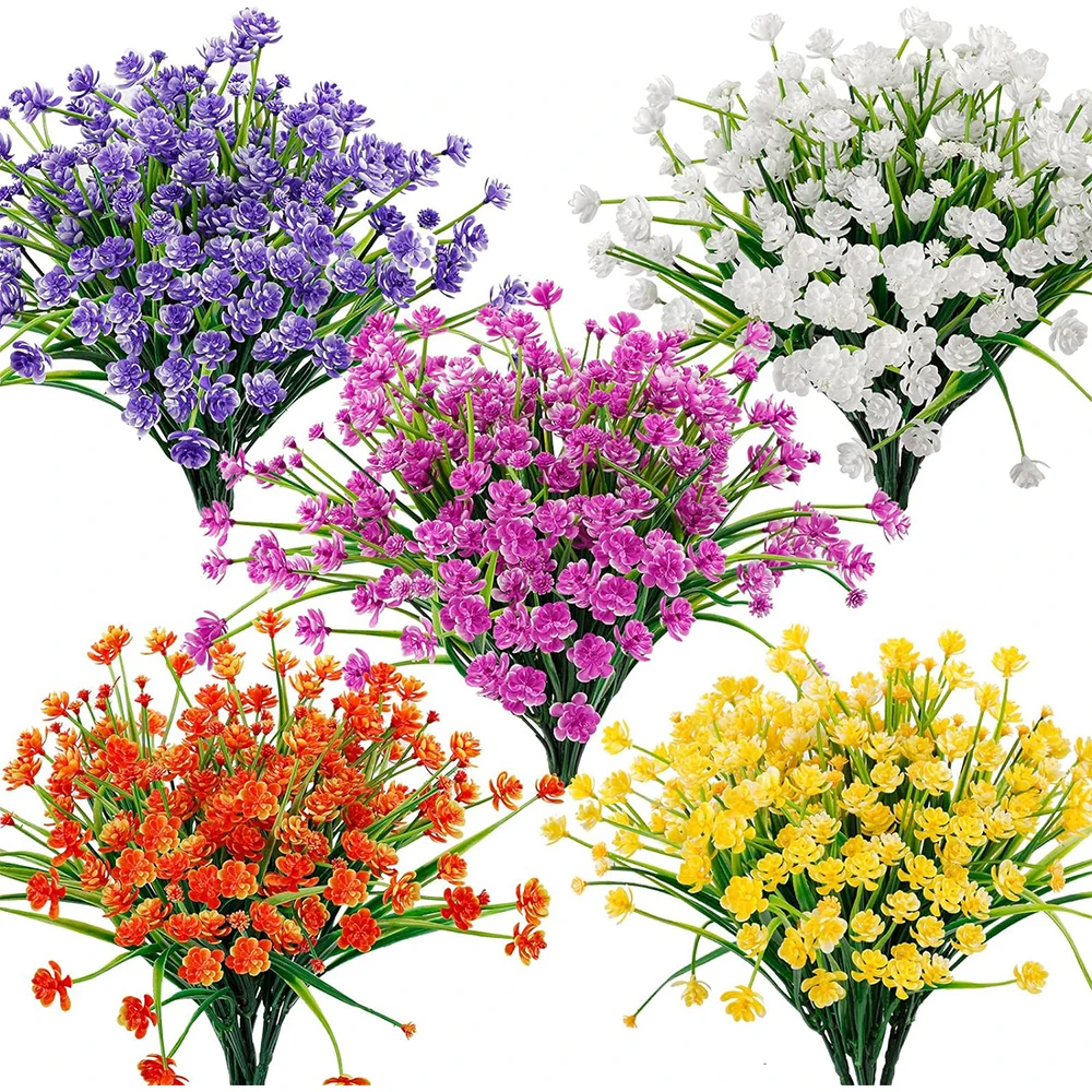 8 Bundles Artificial Fake Flowers, Daisy Flowers With - View #10
