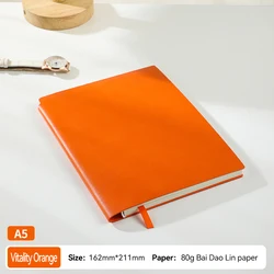 Deluxe Eco - Friendly Leather Journal - Elegant Travel Writing Pad with Pen Holder for Business & Creativity (Orange)