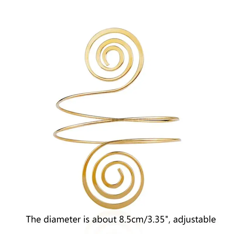 Accessorio per costume da donna, bracciale rigido, polsino per braccio superiore, bracciale a spirale in lega