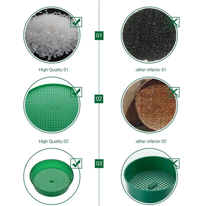 Garden Sieve Mesh Soil Screen Griddle Plastic Succulent Planting Basin For Compost Soil Filtering Earth Stone Gardening Tool