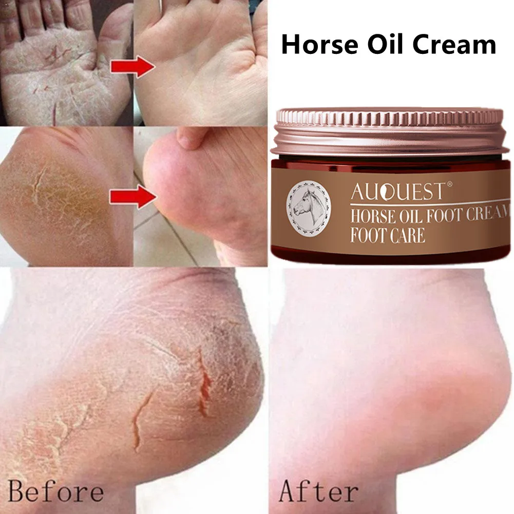 Auquest 30g Horse Oil Foot Cream Stop Itching Antifungal Repair Damaged Cortex Cleft Foot Dry
