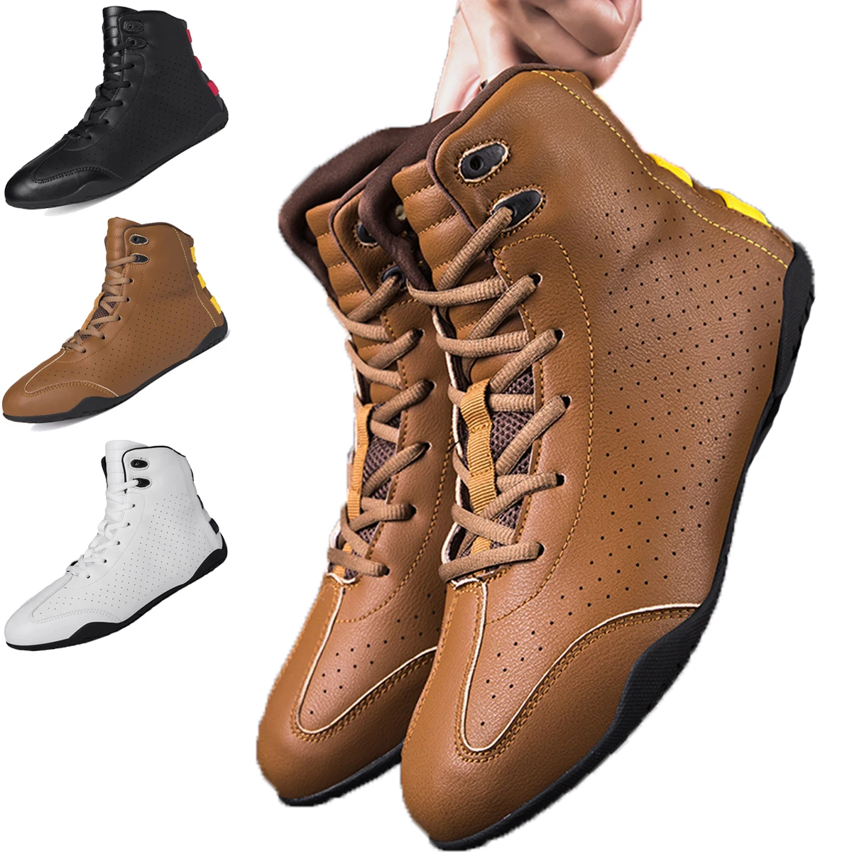 women Men Boxing boots Wrestling Shoes gear Combat Sneakers gym equipment training fighting boots