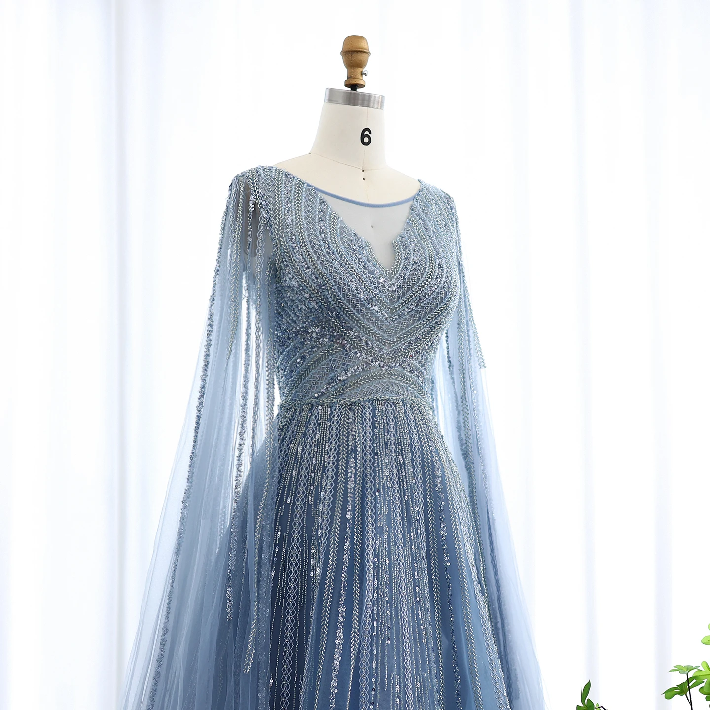 Luxury Gray Green Arabic Plus Size Evening Dresses with Cape Sleeves Blue Pink Elegant for Women Wedding Party 005 25 Luxury Gray Green Arabic Plus Size Evening Dresses with Cape Sleeves Blue Pink Elegant for Women Wedding Party 005 25