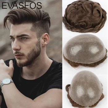 Parrucche da uomo per capelli umani indiani Pelle piena PU Parrucchino da uomo Protesi capillare Unità per capelli Sistema di sostituzione Pezzi di capelli Parrucca per uomo