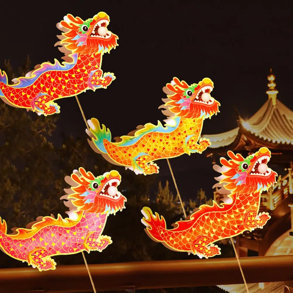 

2024 Spring Festival Dragon Lantern Vibrant Color Traditional Handmade DIY Craft Lucky Lantern for New Year Celebration