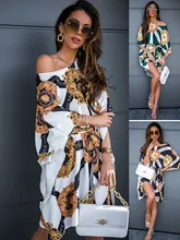 Robe imprimée couleur à col rond, nouvelle mode 2022 