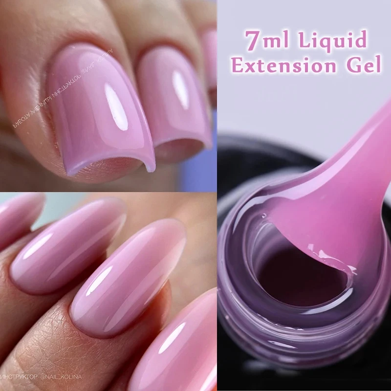 UR SUGAR 7ml Quick Extension Liquid Gel Nail Polish Clear Nude Pink