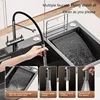 Waterfall Kitchen Sink Stainless Steel Double Sinks with Kitchen Faucet Large Multifunctional Dishwasing Washbasin 3