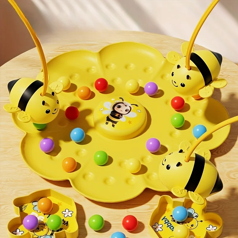 1 SET Cute Little Bee Table Entertainment Game Party Multiplayer Interactive Game Bee Pearl Picking Adventure Board Game