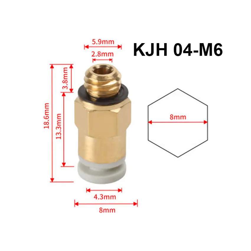Raccord Push Connect, raccord pneumatique, 20 pièces pratiques pour imprimantes 3D pour PC4