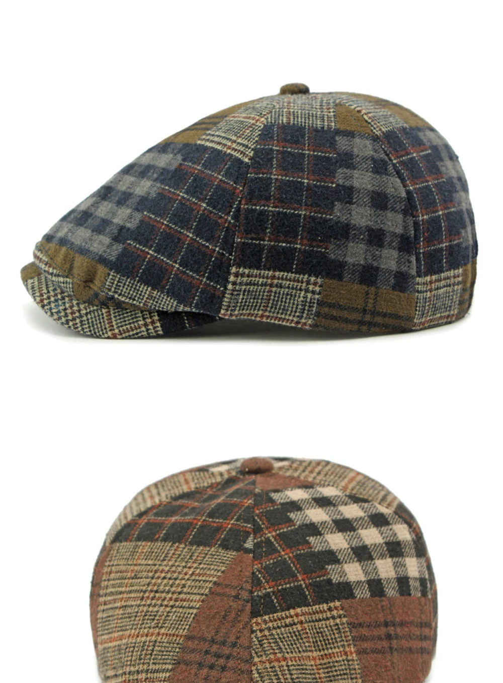 HT4441 Männer Frauen Berets Vintage Plaid Künstler Maler Baskenmütze Hut Männlich Weiblich Retro Achteckige Flache Kappe Herbst Winter Ivy Baskenmütze Kappe – Detail 7