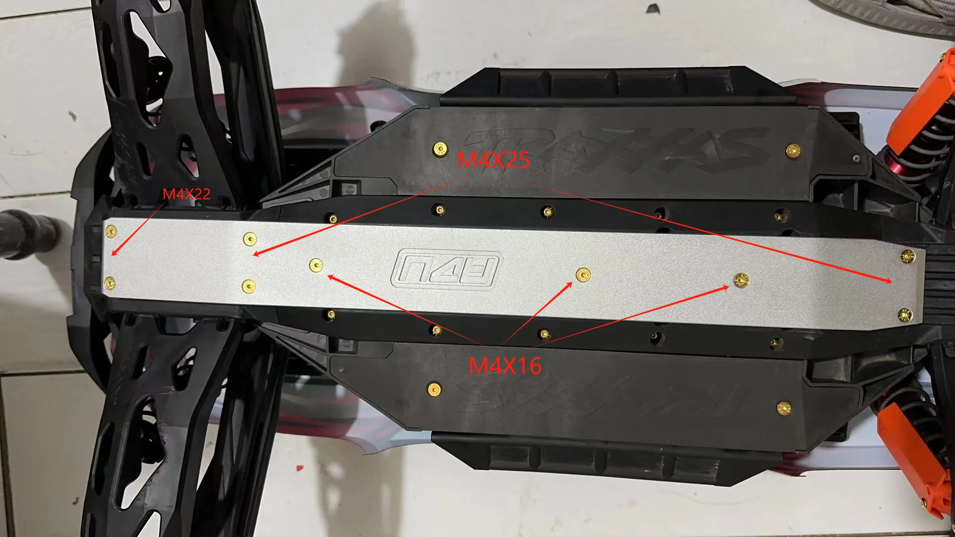 RC Car Parts ADU RACING CNC 4mm 6061 Alloy Main Chassis Strengthen Brace Guard Plate For 1:5 XRT 8S Update