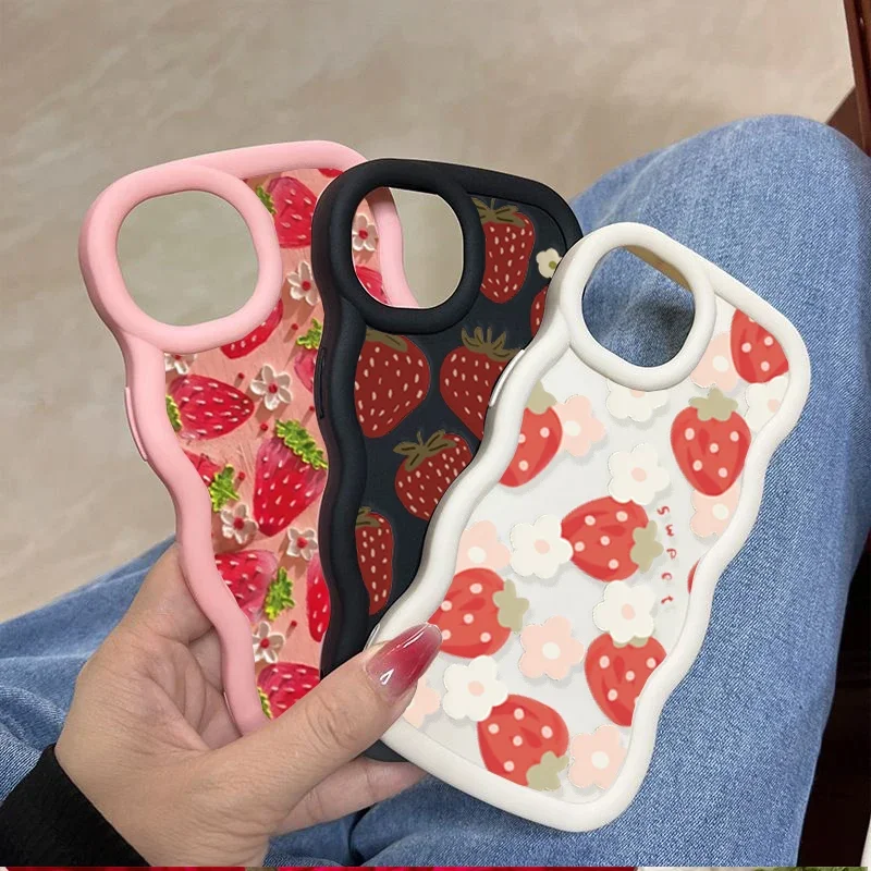 Luxury Floral Strawberry Phone Case Cover