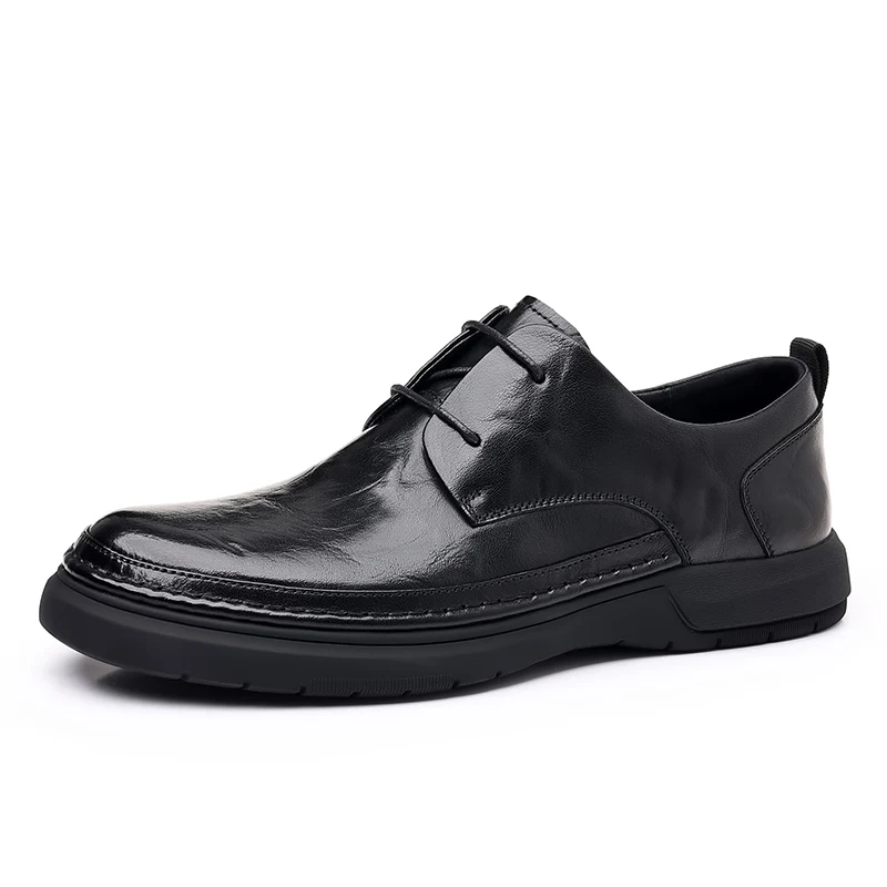 First Layer Leather Loafers Fashion Men's Business Leather Shoes Office Lazy Wedding Shoes Groomsmen Super Soft and Breathable