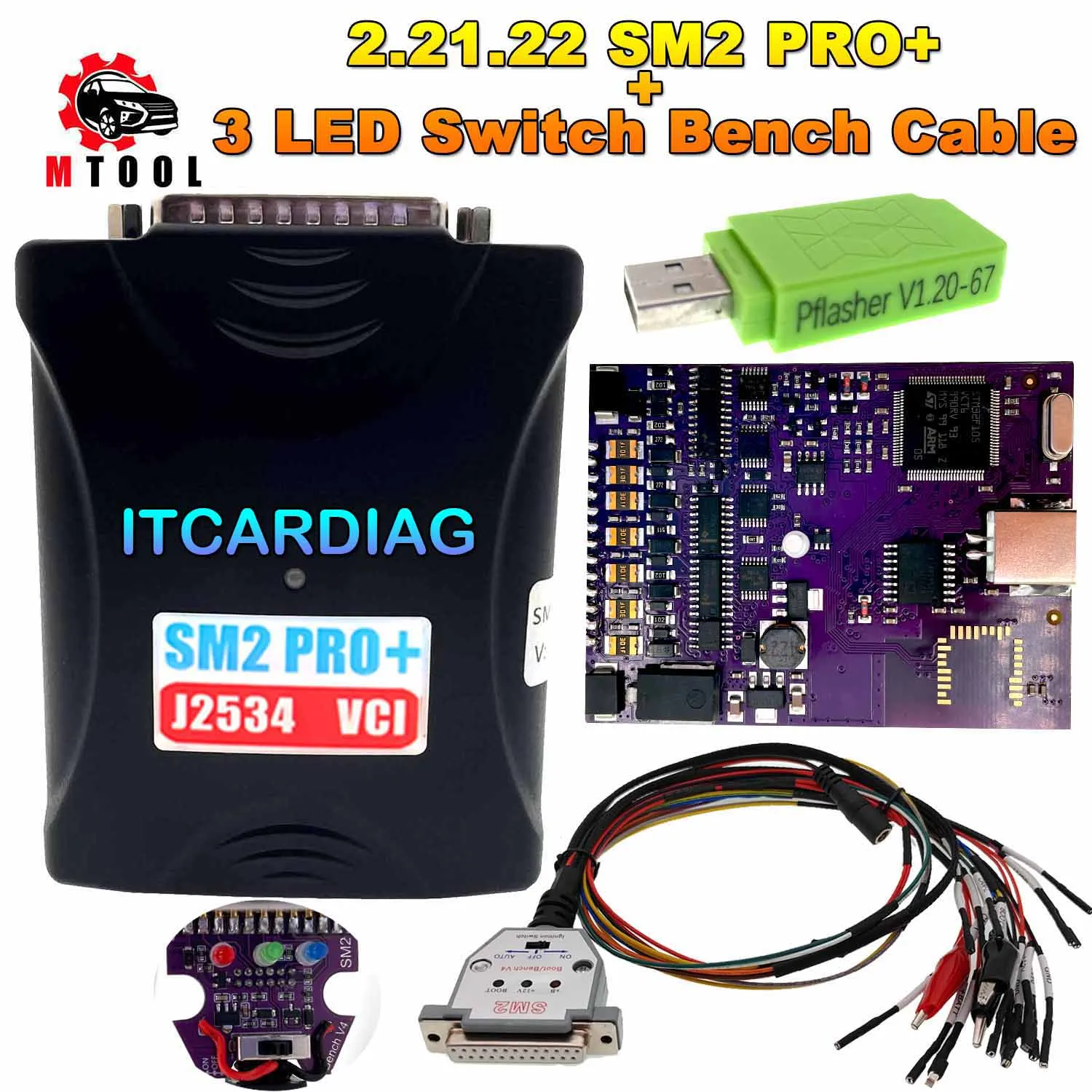 

2.21.22 ECU Programmer Read Write ECU Tool SM2 Pro+ J2534 VCI Support Checksum and Pinout Diagram 67IN1 of Flash Bench OBD